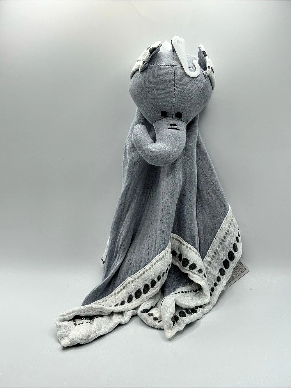 Aden and Anais Blue Muslin Lovey Elephant Security Blanket 15”